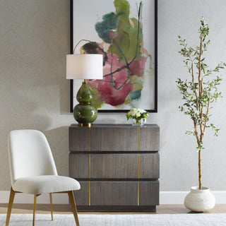 Lifestyle image showing the chest in a real room; product fully visible.