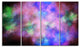 Multi Color Bright Sky with Stars, Abstract Canvas Art Print, 48"x28", 4 Panels