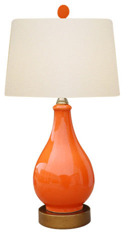 Porcelain Table Lamp, Orange