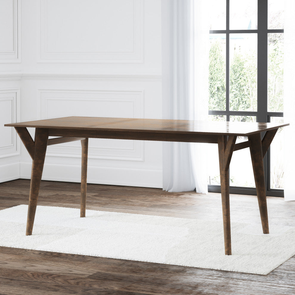 Silas Retro Mid-Century Wooden Dining Table