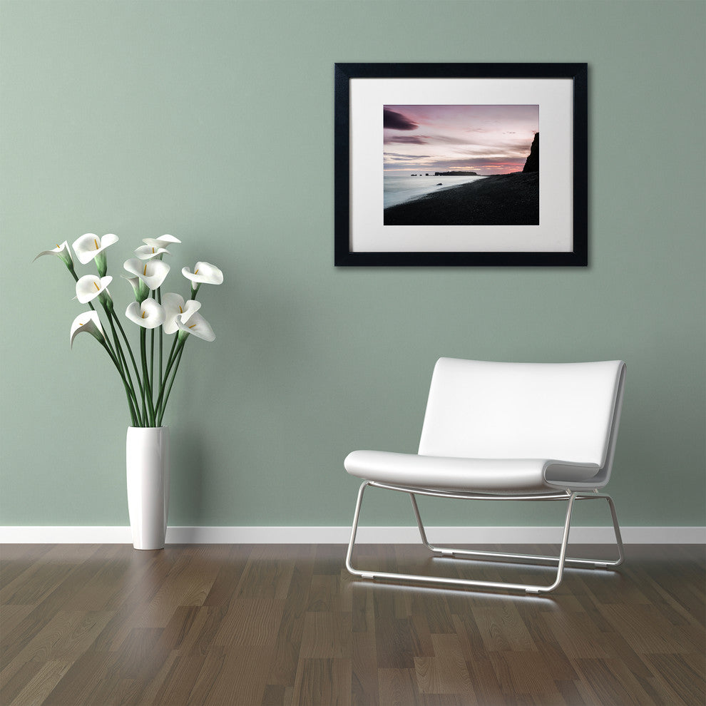 Philippe Sainte-Laudy ''Sunset at Dyrholaey'' Matted Framed Art