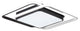 2-Light LED Rectangular Flush Mount Ceiling Light Fixture, Black & White