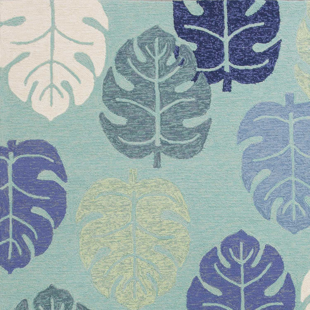 HomeRoots 7' x 9' UV treated Polypropylene Turquoise Area Rug