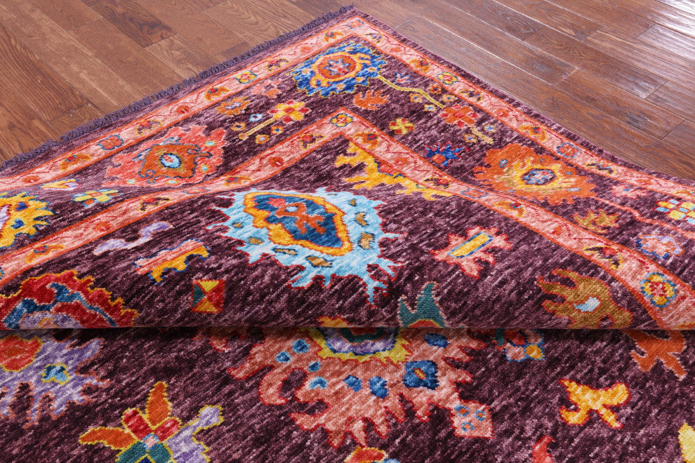 9' Square Hand-Knotted Turkish Oushak Wool Rug - Q16070