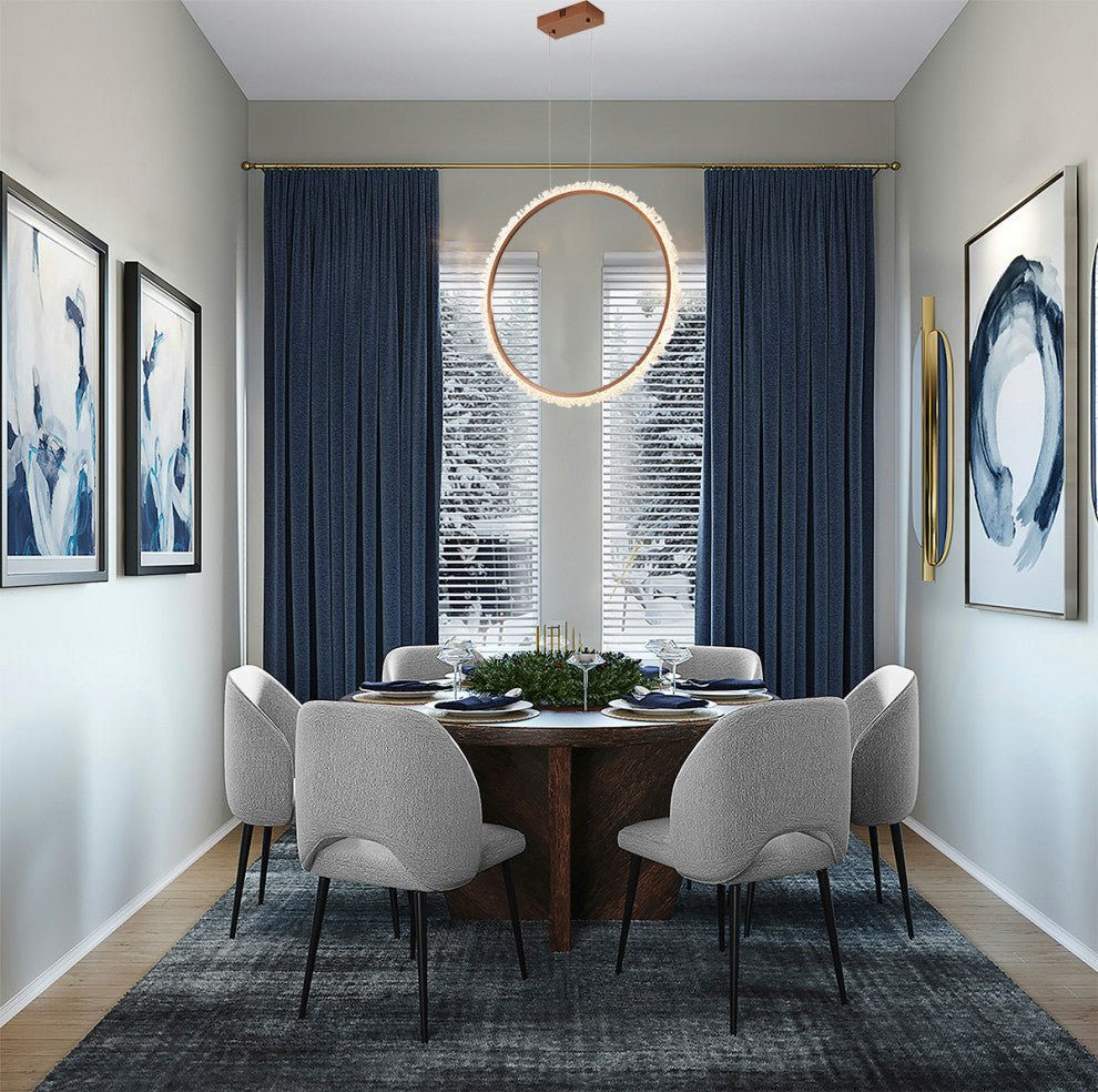 Gold Metal LED Chandelier With Clear Crystals