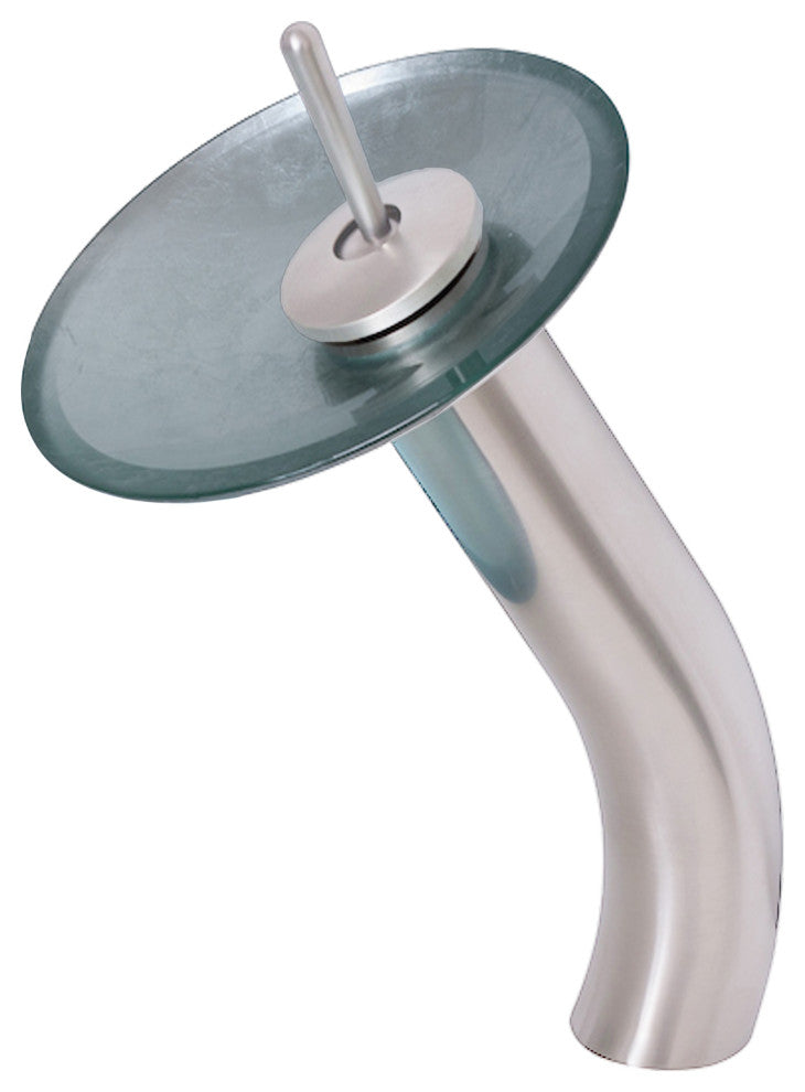 Argento Slipper Silver Foiled Glass Vessel Bath Sink Combo with Faucet and Drain, Brushed Nickel