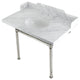 Kingston Brass LMS3622M86ST 36" Carrara Marble Console Sink, Legs