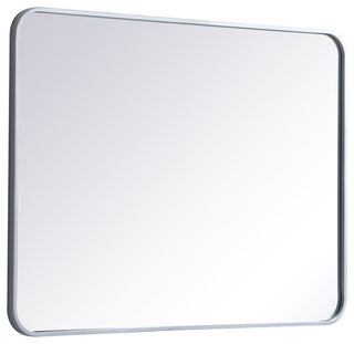 Ellis Soft Corner Metal Rectangular Mirror, Silver, 27" x 36"