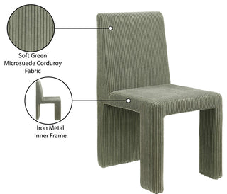 Benson Upholstered Dining Chair, Green, Microsuede Corduroy