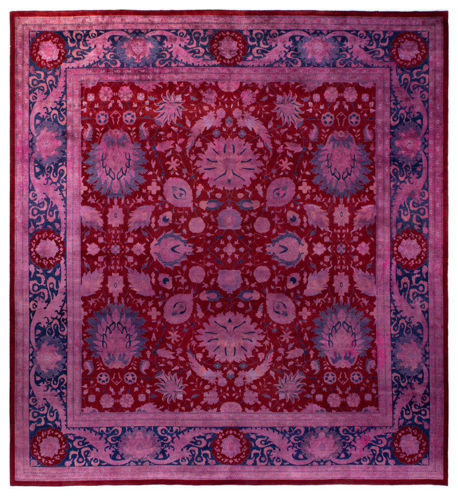 Fine Vibrance, One-of-a-Kind Handmade Area Rug Red, 13'3"x12'1"