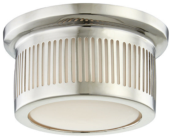 Bangor LED Flush Mount, Polished Nickel Finish, Opal Matte Glass Shade