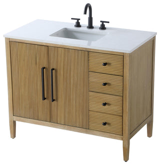 Home Living 42" Single Bathroom Vanity, Linen Oak