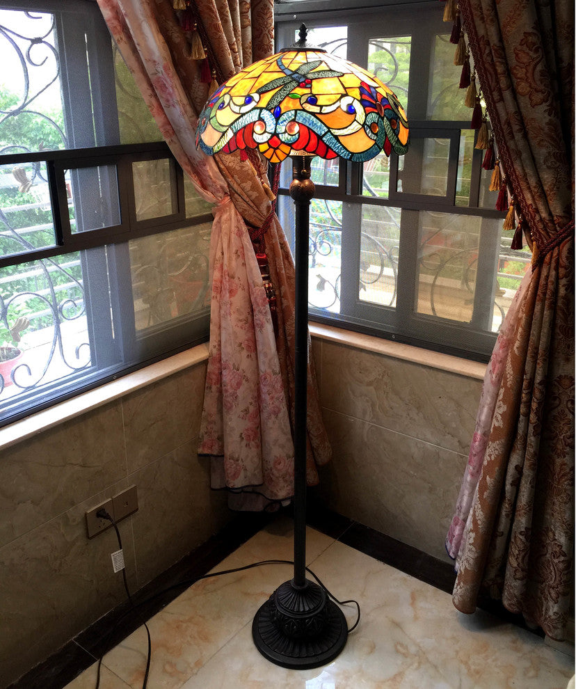 Chloe-Lighting 2-Light Dragonfly Floor Lamp