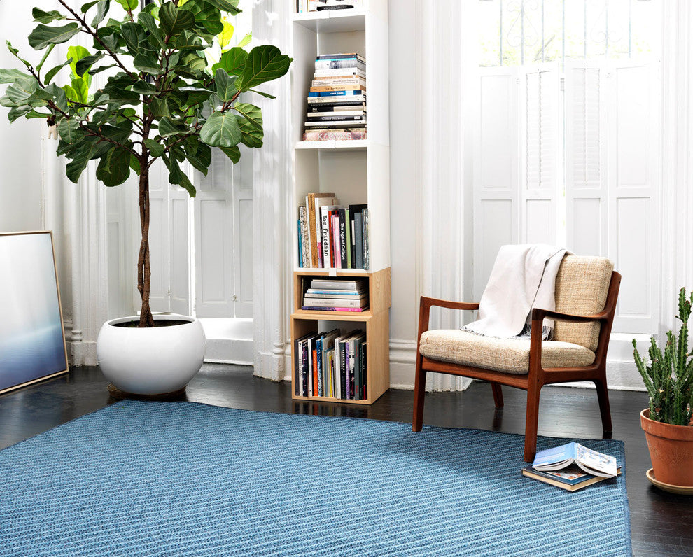 Colonial Mills Blue Hill BI51 Navy Contemporary Area Rug, Rectangular 9'x12'