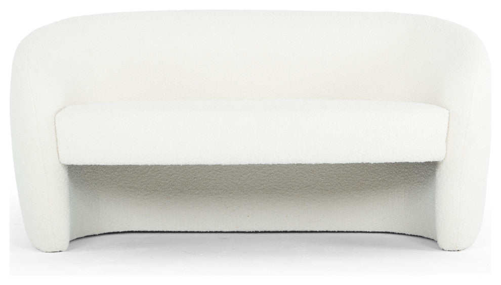Metro Blythe Settee, Boucle White Upholstery