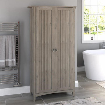 Salinas Bathroom Storage Cabinet with Doors in Driftwood Gray - Engineered Wood
