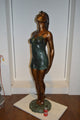 Spring Lady Watching The Sun Bronze Statue -  Size: 18"L x 12"W x 64"H.