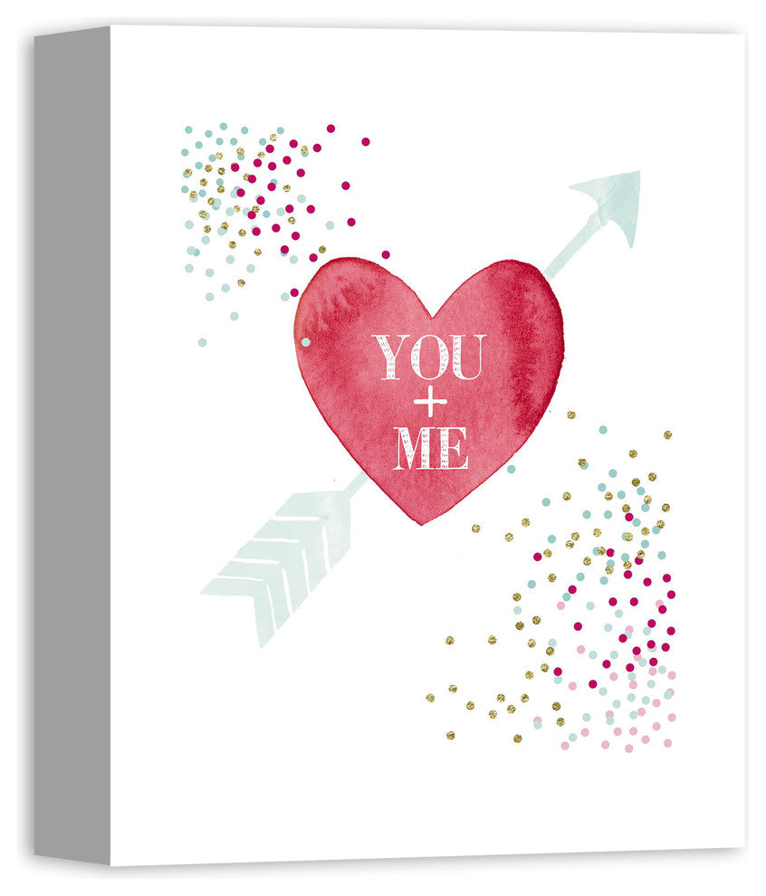 You and Me Heart Canvas Wall Art