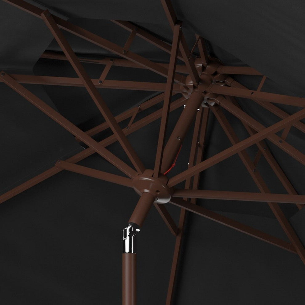 Safavieh Outdoor Lorenia 9ft Double Top Market Umbrella Black