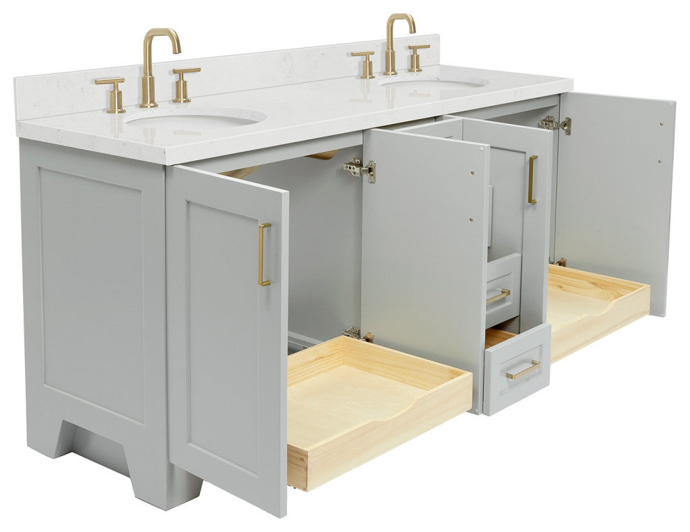 Ariel Taylor 72" Double Oval Sinks Bathroom Vanity