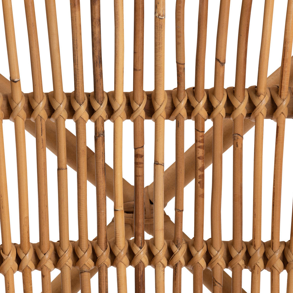 Murai Modern Bohemian Natural Brown Rattan Dining Chair