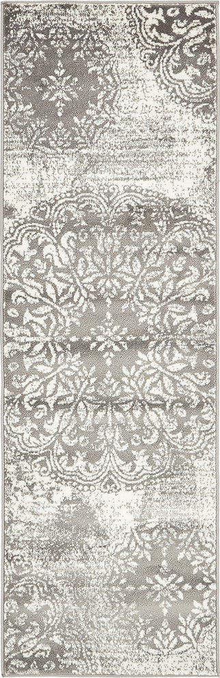 Unique Loom Gray Grand Sofia 2' 0 x 6' 7 Runner Rug