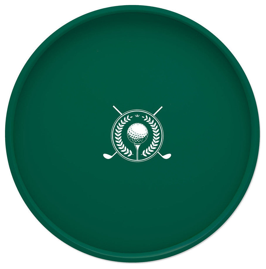 Kasualware 14" Round Serving Tray Greem Golf