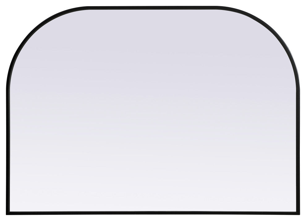 Metal Frame Arch Mirror 42X30 Inch, Black
