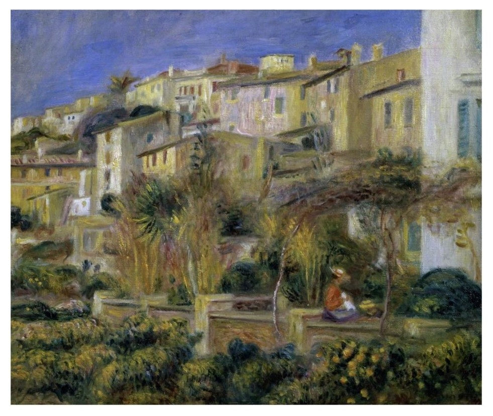 "Terraces in Cagnes" Digital Paper Print by Pierre-Auguste Renoir, 32"x27"