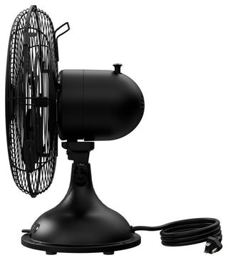 Hunter Classic Matte Black 4-Blade Oscillating 3-speed Desk Fan