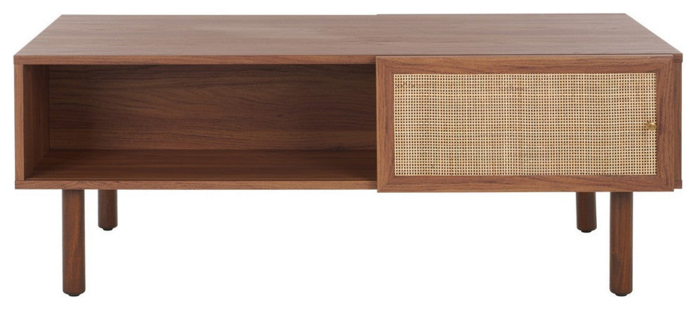 Safavieh Silvanna 2 Door Coffee Table, Walnut/Natural