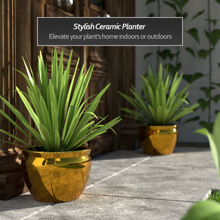 12" Solid Gold Porcelain Fishbowl