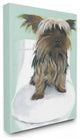 Stupell Industries Yorkie In The Bathroom Illustration, 24"x30", Canvas Wall Art