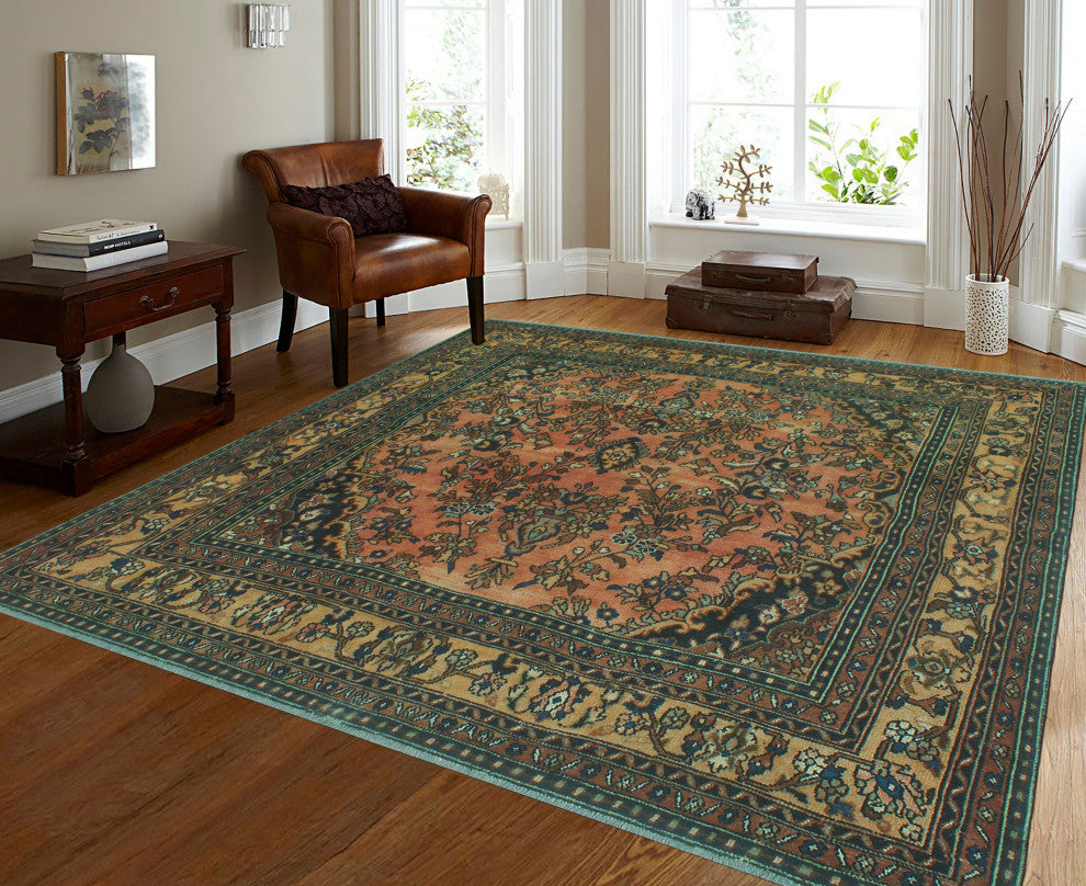 Fine Vintage Distressed Ametta Rust/Charcoal Rug, 7'4x8'1