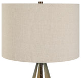 Clear Amber Art Glass Teardrop Shape Table Lamp 29 in Rustic Bronze Contemporary