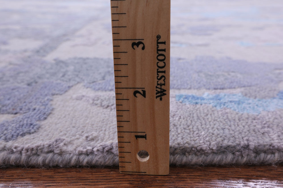 10' 1" X 13' 11" Wool and Silk Modern Hand Knotted Rug Q7246