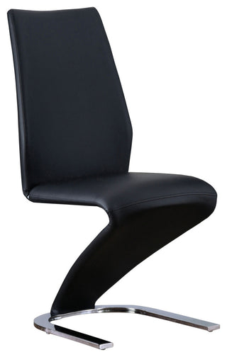 Furniture of America Verdell Faux Leather Dining Chair in Black (Set of 2)