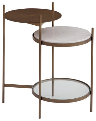 Felicity Accent Table - Brushed Gold/White Marble
