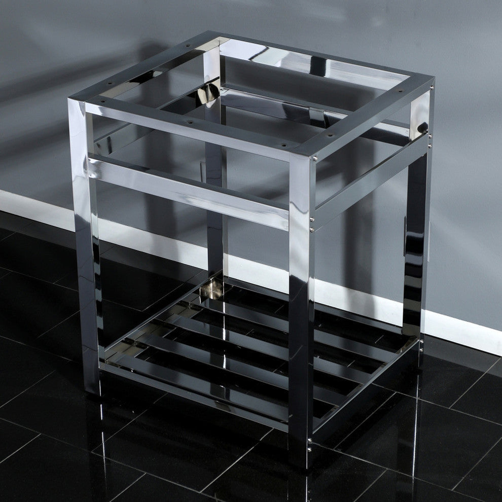 Fauceture 25" x 22" Steel Console Sink Base, Polished Chrome