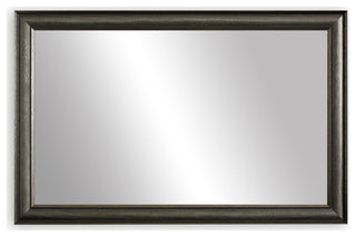 Oxfordshire Framed Wall Mirror, Pewter, 20" X 36"