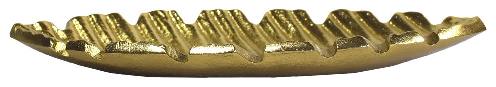 Handmade Decorative Aluminium Tray, Gold Color Coated