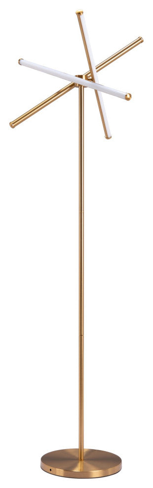 Floor Lamp Light, Steel Metal, Silicon, Brass, Gold, White, Lounge Cafe Lobby