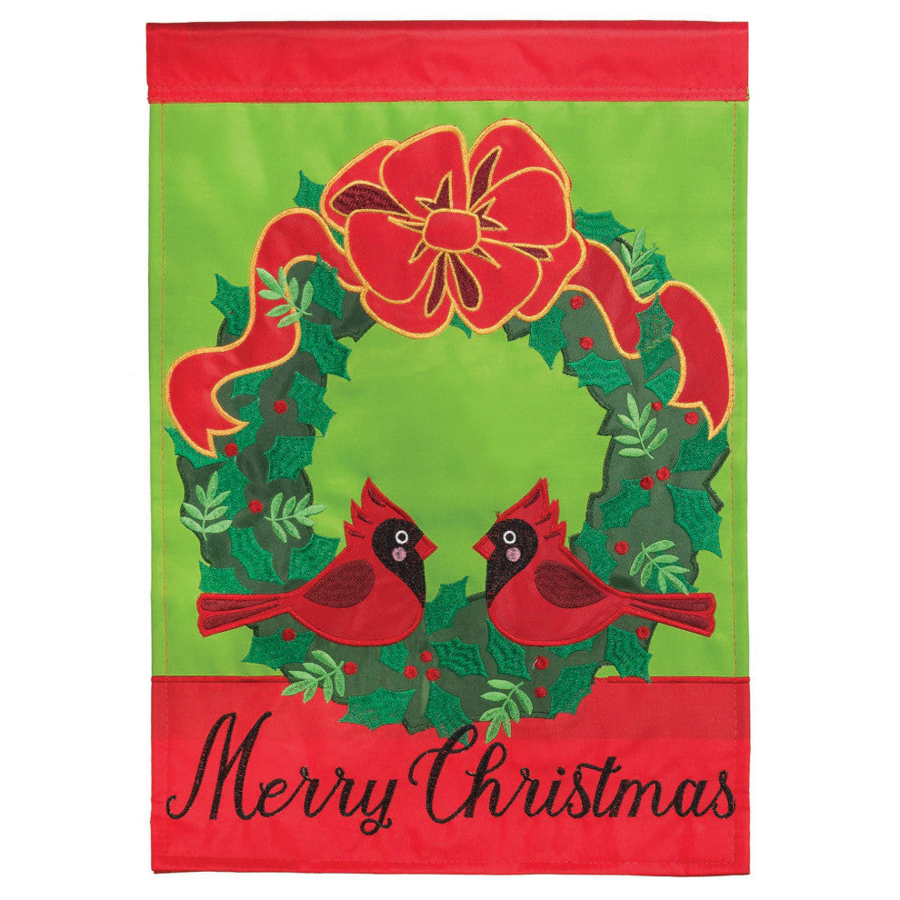 Cardinal Pair Double Applique Flag