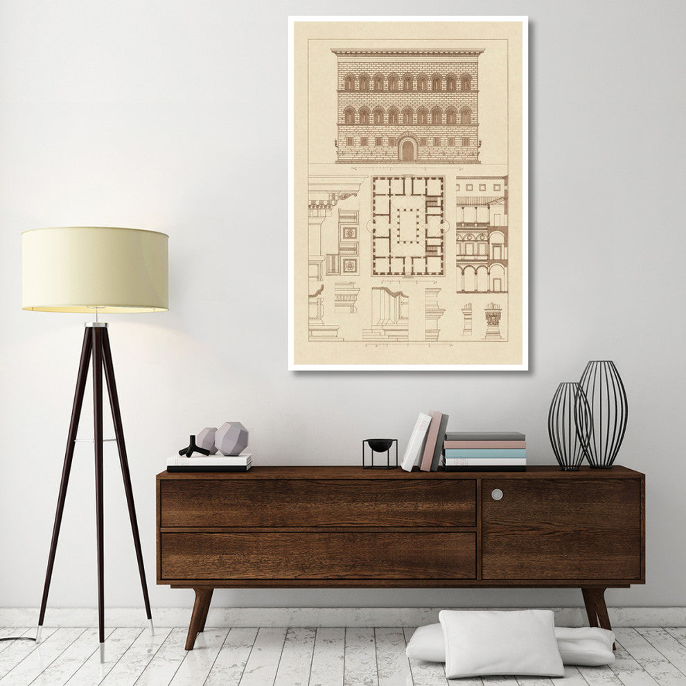 "Palazzo Strozzi at Florence" Digital Paper Print by J. Buhlmann, 42"x62"