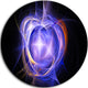 Supernova Explosion Blue, Digital Art Round Metal Wall Art, 36"