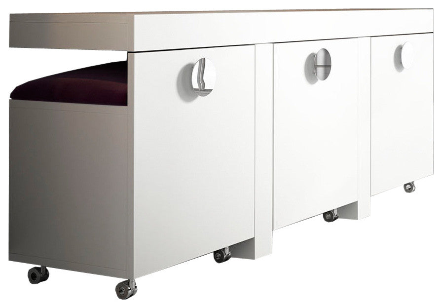 T28 Bedroom Make-up Vanity 75", White, Matte Finish