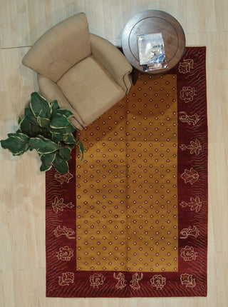 Yellow Transitional All Over Ningxia Area Rug