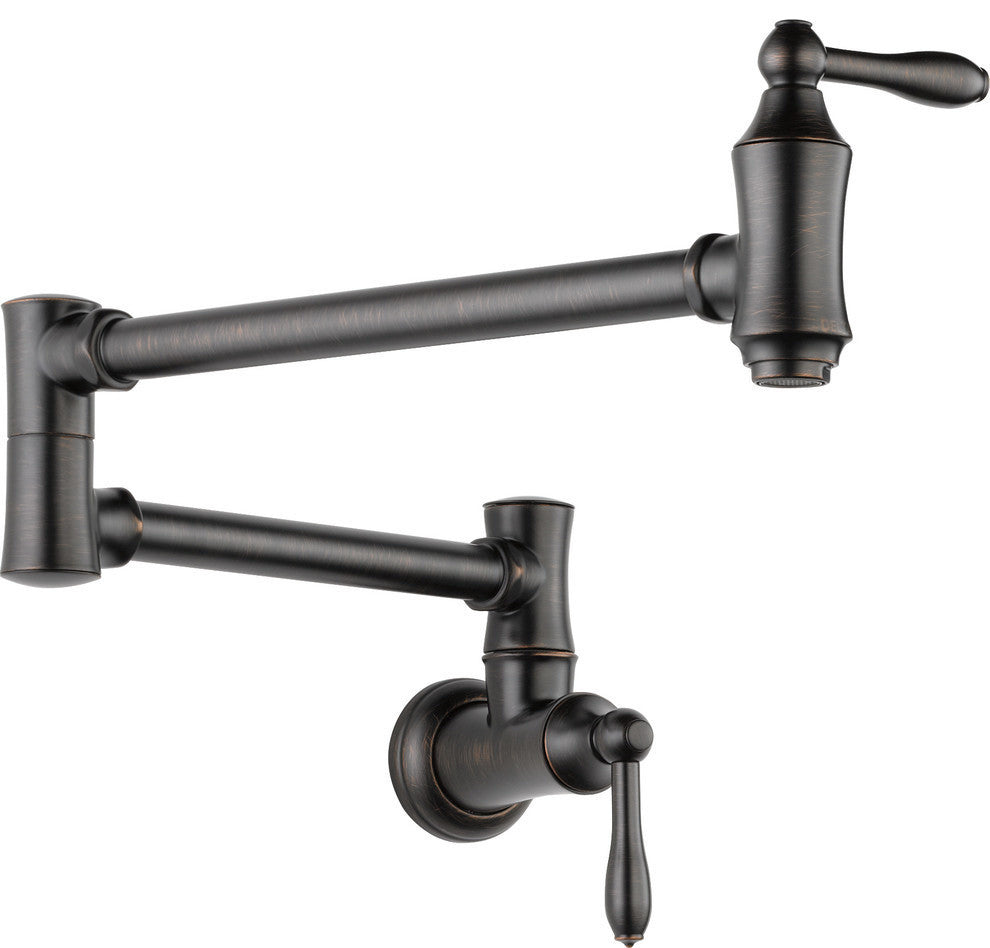 Delta Traditional Wall Mount Pot Filler, Venetian Bronze, 1177LF-RB