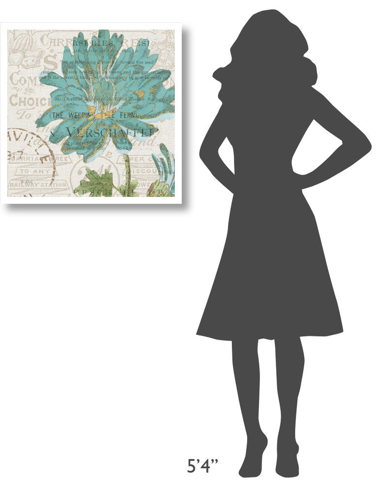 "Bookshelf Botanical IV" Digital Paper Print by Katie Pertiet, 26"x26"