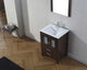 Dior 24" Single Bathroom Vanity, Espresso With Slim White Ceramic Top